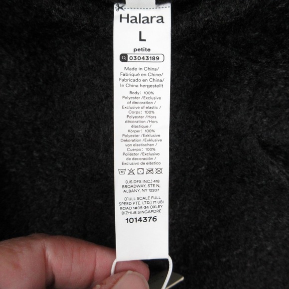 Halara Jumpsuit Womens L Petite Black Boucle Square Neck Pockets Sleeveless NWT - Picture 11 of 16